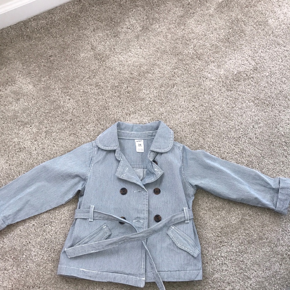 Toddler girls pinstriped coat